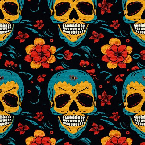 Tela Oxford decorativa para exteriores - Motivo de calavera I DX4484 (1/5)