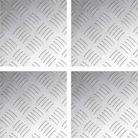 Plaques à damier 4 pcs Argent 20 x 20 cm Aluminium CFW525820 (1/5)