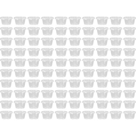 100 gobelets jetables en PP, 120 ml, avec couvercles, pour condiments et dégustation (1/5)