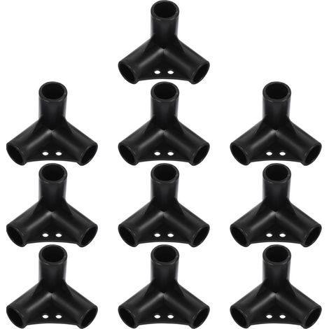 Connecteurs à Quatre Voies en Plastique pour Tubes de 20 mm, 10 pièces, Noir, PP, pour Construire Un abri Solaire (1/5)