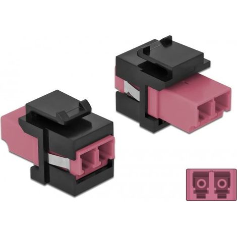 DELOCK KEYSTONE MODULE LC DUPLEX FEMELLE VERS LC DUPLEX FEMELLE VIOLET/NOIR 86721