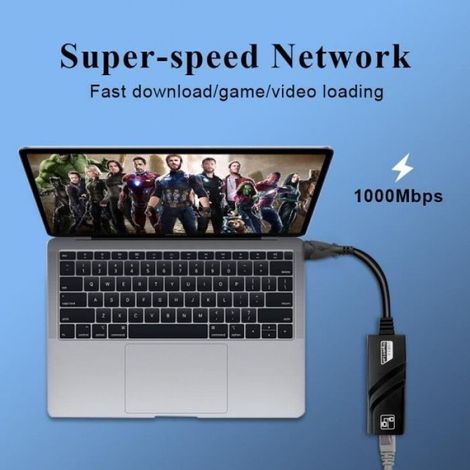 Adaptateur USB 3.0 vers RJ45 LAN - KEBIDU - Gigabit 10/100/1000 Mb/s - Noir - PC compatible (1/4)