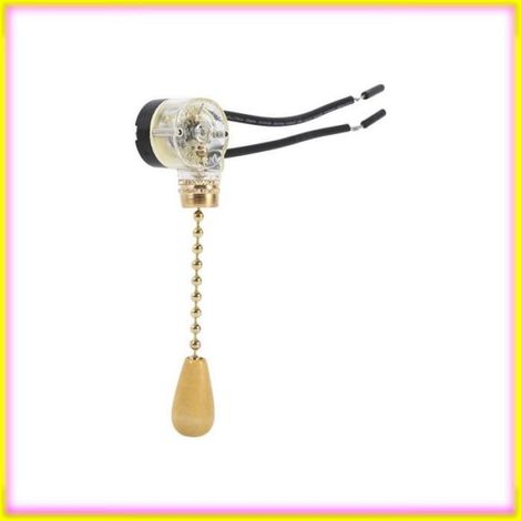 4 Interrupteur à tirette, Chaîne de traction, Plastique et cuivre, Style vintage, Pour lampe de table et applique murale (1/5)