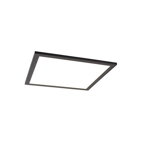 QAZQA liv - LED Panneau  Panel  Plafonnier - 1 lumière - L 400 mm - Noir - Moderne - éclairage intérieur - Salon I Chambre I Cuisine I Salle à manger