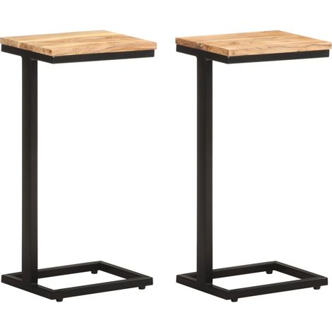 Lot de 2 Tables d'appoint Bouts de canapé Tables basse 31,5x24,5x64,5 cm Bois d'acacia solide 32112 (1/5)