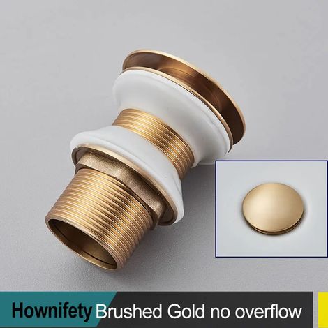 (Brushed Gold)Brushed Gold Pop Up Drain Bathroom Sink Plug Drainer Faucet Wash Accessories (1/4)