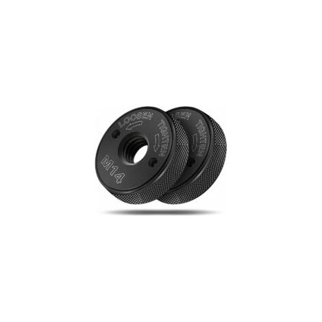 Écrou à dégagement rapide M14, compatible avec toutes les meuleuses d'angle AEG, Black & Decker, Dewalt, Flex, Hitachi, Metabo, Makita, etc. (2 écrous de serrage), noir (1/3)