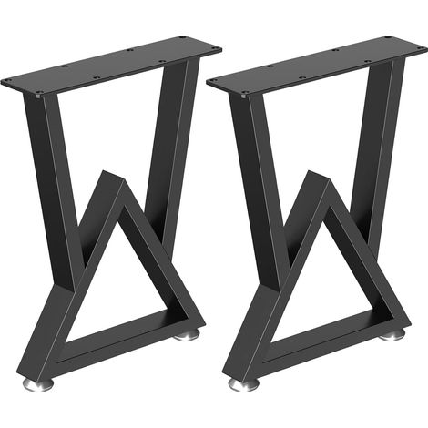 Métal Pieds de Table,2 Pack V-Type Pied de Table,Noir 30x41.5cm (1/5)