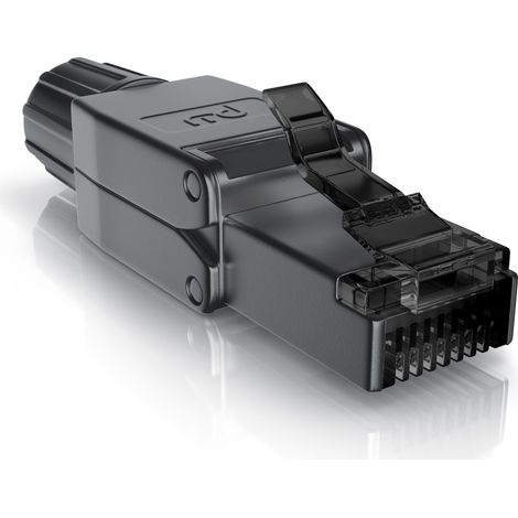 Primewire 1x Netzwerk-Adapter RJ-45 (Ethernet) zu Netzwerkkabel, Netzwerkstecker RJ45 CAT 8 - Gigabit Ethernet LAN Kabel - 40 Gbit/s, schwarz (1/5)