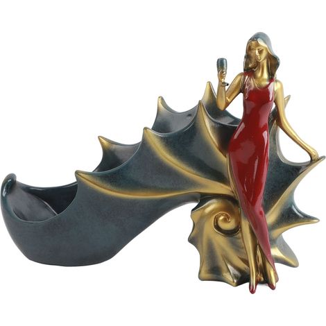 Figurines Féminines Porte-Bouteilles, Support de Vin pour Comptoir de Bar - Décor d'Intérieur Accessoire Maison BS023‑2 Rouge (1/5)