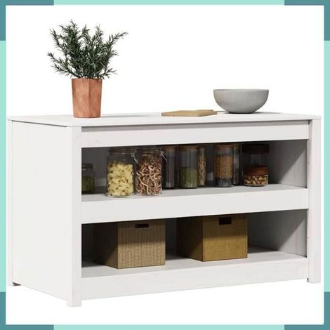 Armoire de cuisine - 868154 - Blanc - Pin massif - 106 x 55 x 64 cm (1/5)