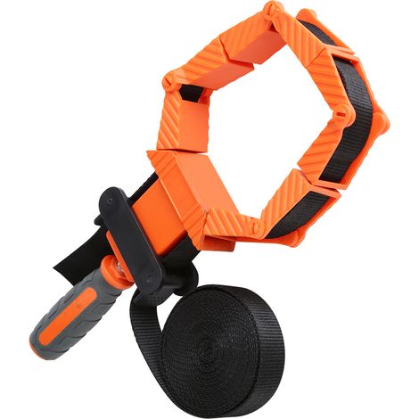 Sangle pour Clampage en Bois avec Bloc Flexible (35°-135°) - 4m Nylon - Orange & Noir - Professionnel - Pack 1 (1/5)