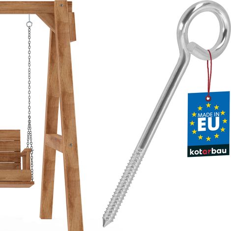 Deckenschaukelhaken, umlaufend, zum Einschrauben, Edelstahl, 240 mm
