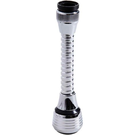 Rallonge De Robinet - 30 Cm - 2 Types De Jet - 4 Filetages M16 M18 M20 M24 - Embout Flexible 15 Cm - Acier Inoxydable - Argenté