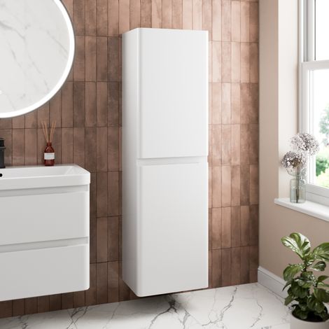 Bathroom Cabinet Cupboard Furniture Tall Storage Unit Tallboy Shelves Soft Close (1/5)