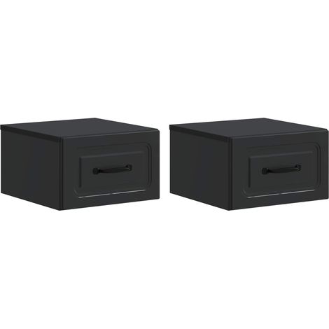 Maison Exclusive - Cabinet de chevet mural 2 pcs Noir 34,5 x 33 x 20 cm (1/5)