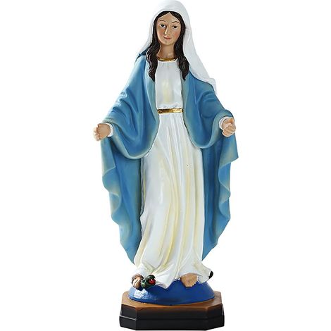 la Vierge Marie, 22 cm, multicolore, Sainte Vierge Marie, statue en résine, figurines catholiques, sculpture, figurines religieuses, statue décorative pour la maison, l'église, l'école (1/5)
