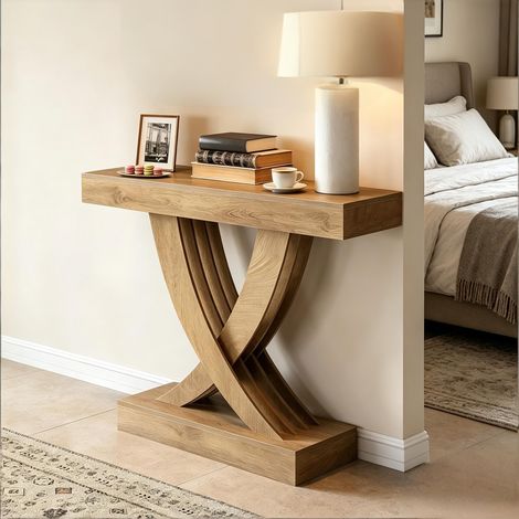 Table déco X, table d'appoint console canapé réception 120x60x75cm