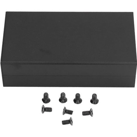 Boîtier électrique en alliage d'aluminium pour amplificateurs de puissance, boîtier divisé 58 x 110 x 200 mm, noir mat (1/4)