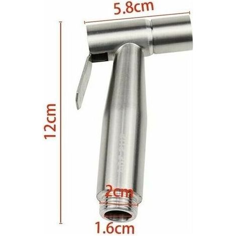 Douchette Bidet pour WC Acier Inoxydable Pulvérisateur de Couches Pulvérisateur à Bidet Manuel pour l\'hygiène personnelle Douche Salle de Bain WC -Argent (1/5)