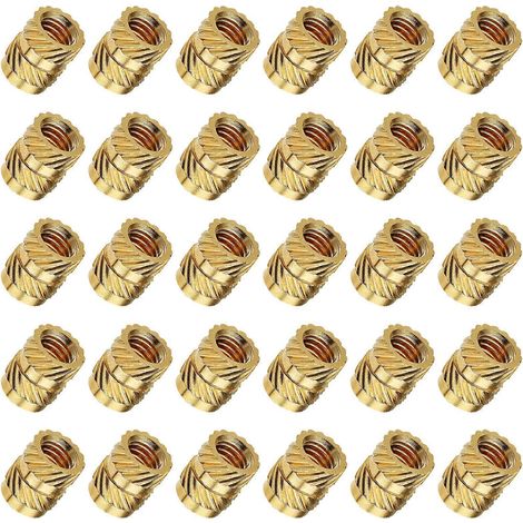 100 écrous filetés à encastrer, écrous moletés résistants à la chaleur, inserts moletés en cuivre pour imprimante 3D (1/3)