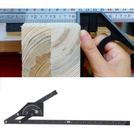 Universalwinkel 0-180°, Winkelmesser, Viergelenkwinkel, Graduierter Winkelmesser, Winkelmesser für die Holzbearbeitung (1/5)