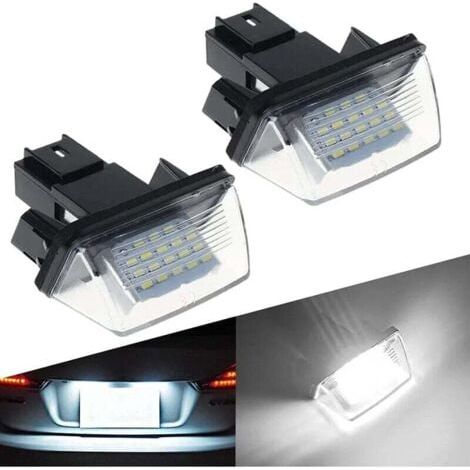 Éclairage de plaque d'immatriculation de voiture LED 12V 3528SMD 6500K Feu arrière blanc xénon pour Peugeot 206 207 306 307 308 5008 Citroën C3 C4 C5 Berlingo SAXO XSARA Picassor 2 pièces (1/5)