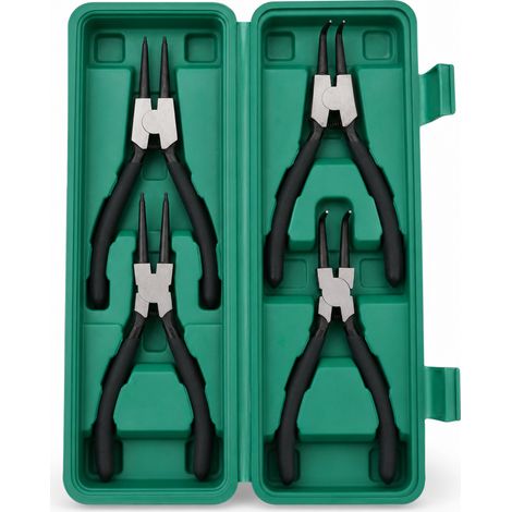 Jeu de 4 pinces a circlips 7 pouces pour circlips interieur exterieur (1/5)