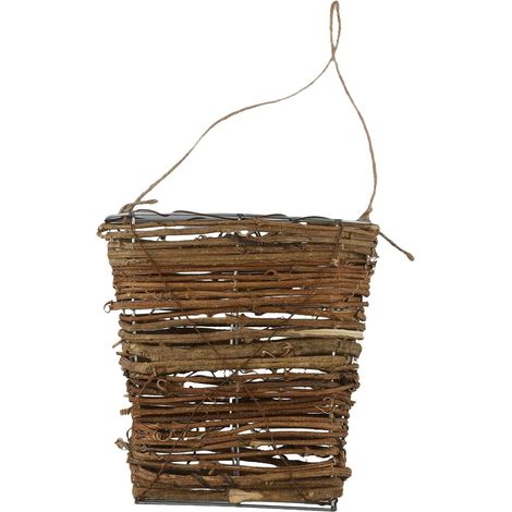 Décoration de jardin, style champêtre, 19 x 18, 5 cm, composition artificielle, panier fleurs (1/5)