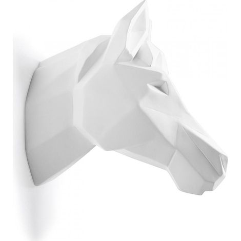 Origami Pferdekopf Harz Weiß