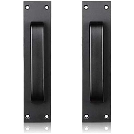(Noir) Poignée de porte en alliage d'aluminium à poignée de porte en aluminium de verre montée sur verre et en plastique de cuisine