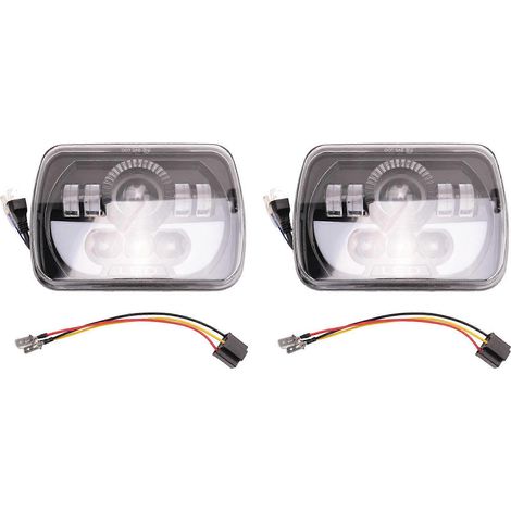 2 phares LED 300 W 5x7 à faisceau scellé avec feux de croisement/route pour Jeep Wrangler YJ Cherokee XJ (1/5)