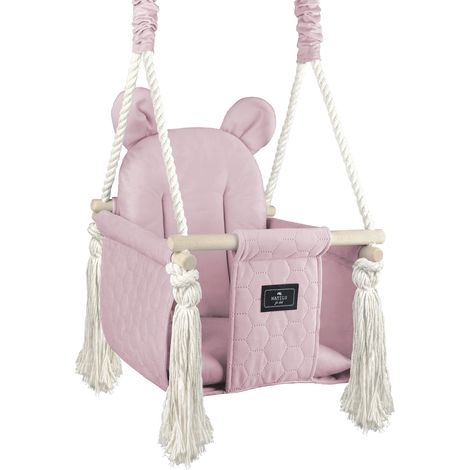 Balançoire ours matelassé rose (Mlle Ours) (1/5)