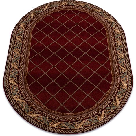 Tappeto di lana OMEGA ovale KASTOR Trellis red 2 rossa red 200x300 cm