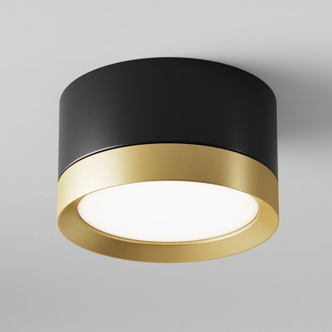 Maytoni Hoop Downlight monté en surface noir, or, 5cm, GX53