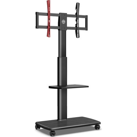 FITUEYES TV Bodenstnder Rollbar mit 2 Ablagen TV Standfu TV Stnder Fernsehstand mit Rollen hhenverstellbar schwenkbar f¨¹r 32 bis 65 Zoll Flachbildschirm bis zu 40kg Max. VESA 400600