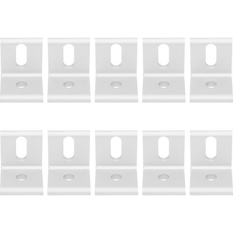 Lot de 10 équerres d'angle droit 90° en aluminium, fixations industrielles en forme de L, référence 3030 (1/5)