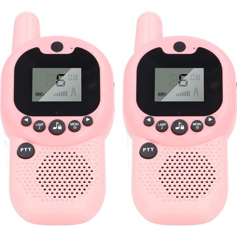 Talkies-walkies pour enfants, mini-talkies-walkies robustes en plastique ABS avec fonction Bluetooth, 2 unités, roses. (1/5)