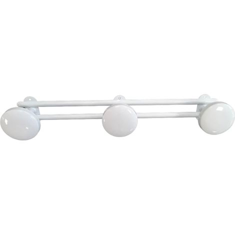 Porte manteau métal blanc 3 têtes – Design compact et stable – Charge maximale élevée pour manteaux lourds – Montage rapide – Cime (1/5)