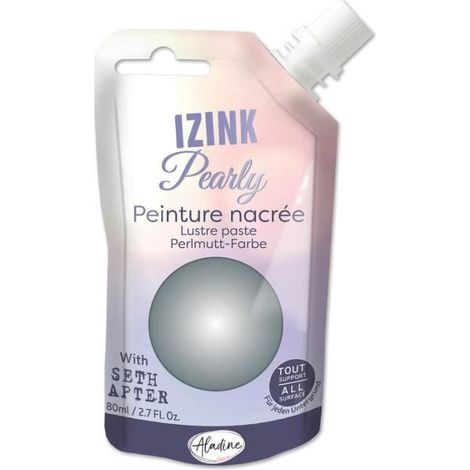 Peinture - Izink - Pearly - Argent - 80ml - Multi-supports crémeuse (1/2)