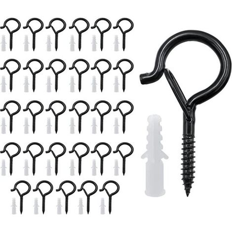 Ganchos de tornillo - 30 piezas - Gran capacidad de carga - Ganchos para colgar con fijación de tornillo - Gancho para ropa - Gancho de pared (1/5)