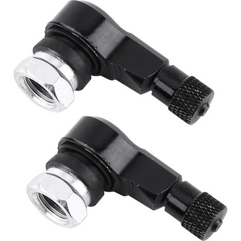 2pcs 11.3mm Voiture Tige de Valve de Pneu de Moto 90 degrés Angle Roue Tige de Pneu Tubeless Valve Tige Bouchons pour Standard Tubeless pneus Roues(Noir). (1/5)