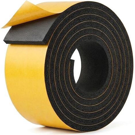 Joint d‘Étanchéité Mousse Noire Autocollante 4 m, Bande Isolante Adhésive Densité EVA – Joint Mousse Porte, Isolation Fenêtre Anti-Froid Fenêtre 50 mm x 6 mm (1/5)