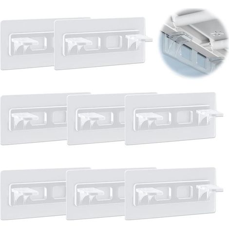 Soportes autoadhesivos para estantes, 8 piezas, capacidad de carga de 30 kg, soportes adhesivos sin necesidad de taladrar para armarios y estantes de vidrio. (1/4)