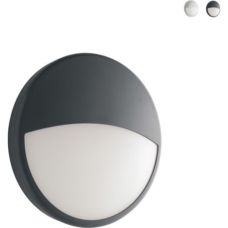 "Plafoniera da esterno LED EVER tonda con palpebra antracite 4000K 22 cm." (1/3)