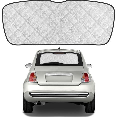 Pare-Soleil pour Lunette Arrière Remplacement pour Fiat 500 2007-2026, Pliable Pare-Soleil pour Pare-Brise de Voiture, Bloque 99% des Rayons UV et Maintient Votre Véhicule au Frais,- (1/5)