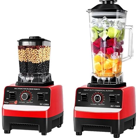 Schwerlast-Gewerbe-Mixer, 2000W Motor, 2L Mischbehälter, BPA-frei, Doppelt, EU-Stecker (1/2)