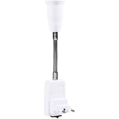Pair - Jeffergarden E27 Support de Lampe Douille E27 Adaptateur Prise avec Interrupteur Métal (EU Plug) (1/5)