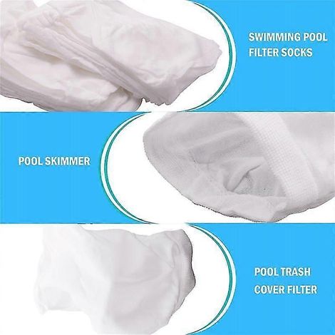 Lot de 20 chaussettes de protection pour panier de filtre de piscine, chaussettes filtrantes réutilisables en maille ultra-fine pour récupérer les débris de piscine (1/4)