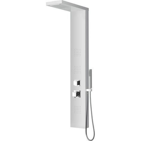 Pannello Doccia Idromassaggio NIAGARA 140x20 cm - Acciaio Spazzolato - Soffione 60 Getti (1/2)